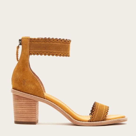 Frye Marigold Brielle Scallop Backzip HeeledSandal